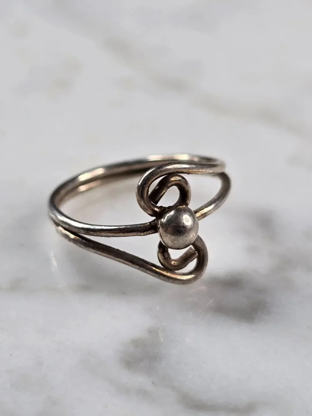 Womens Girls Vintage Estate Sterling Silver Modernist Ring 1.1g E4149